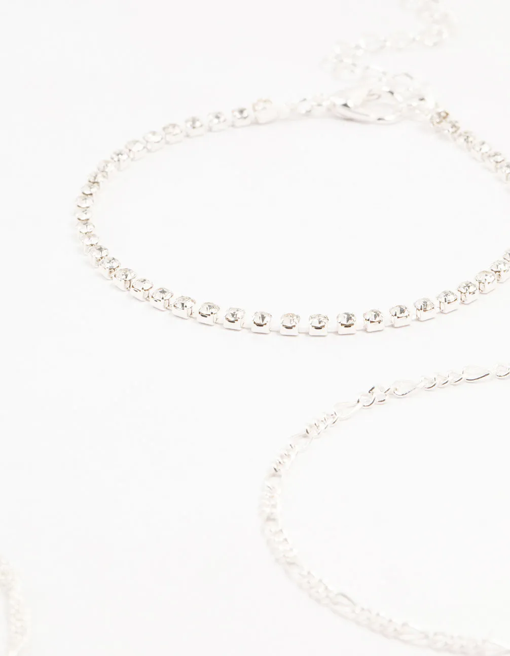 Silver Star Drop Heart Bracelets 4-Pack