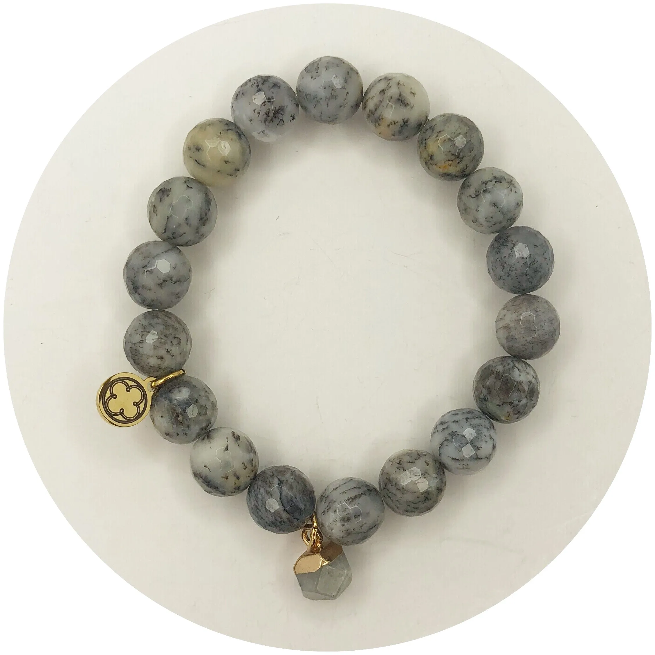 Soft Spotted Grey Jasper with Grey Jasper Pendant
