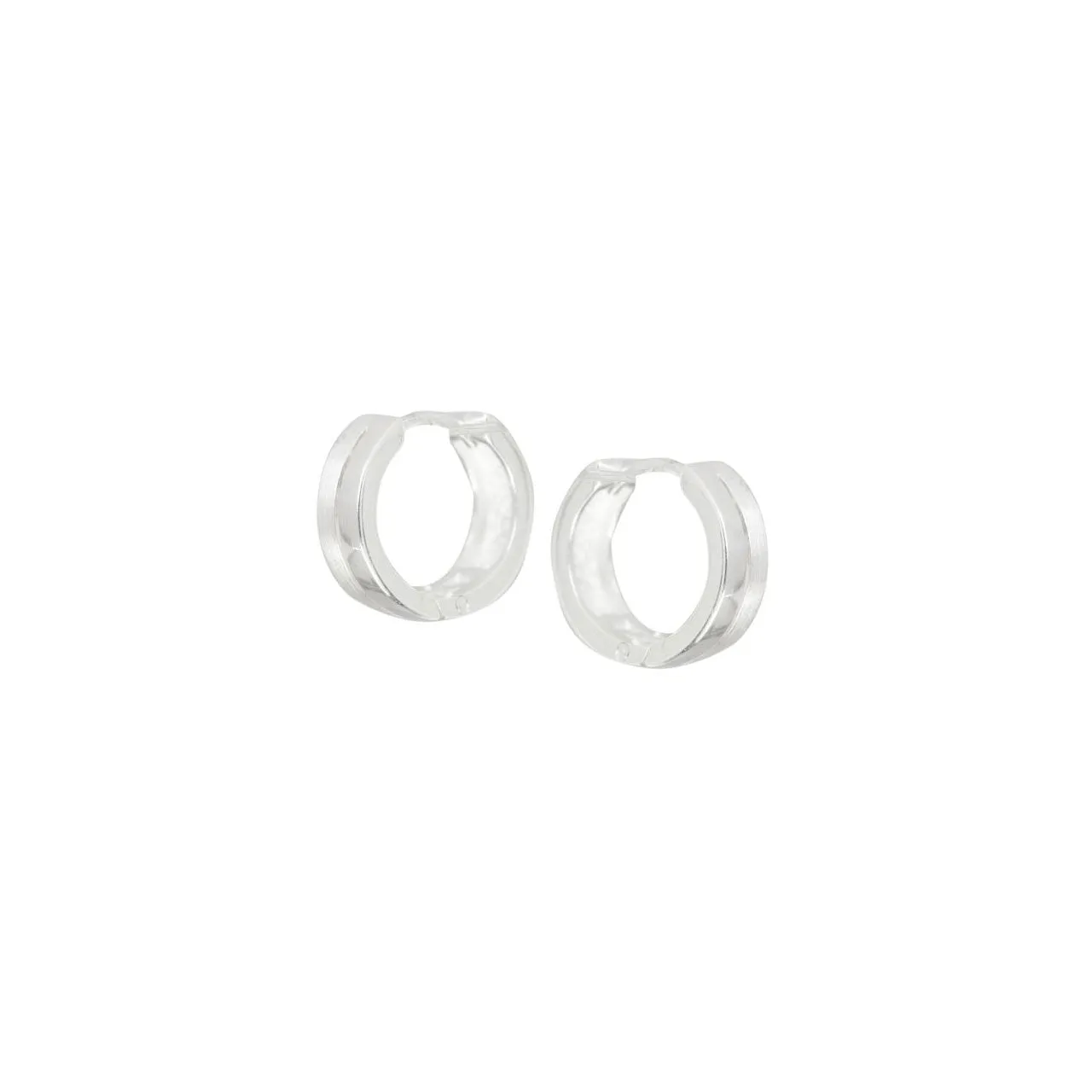Sterling Silver Matt & Shine Huggie Earrings