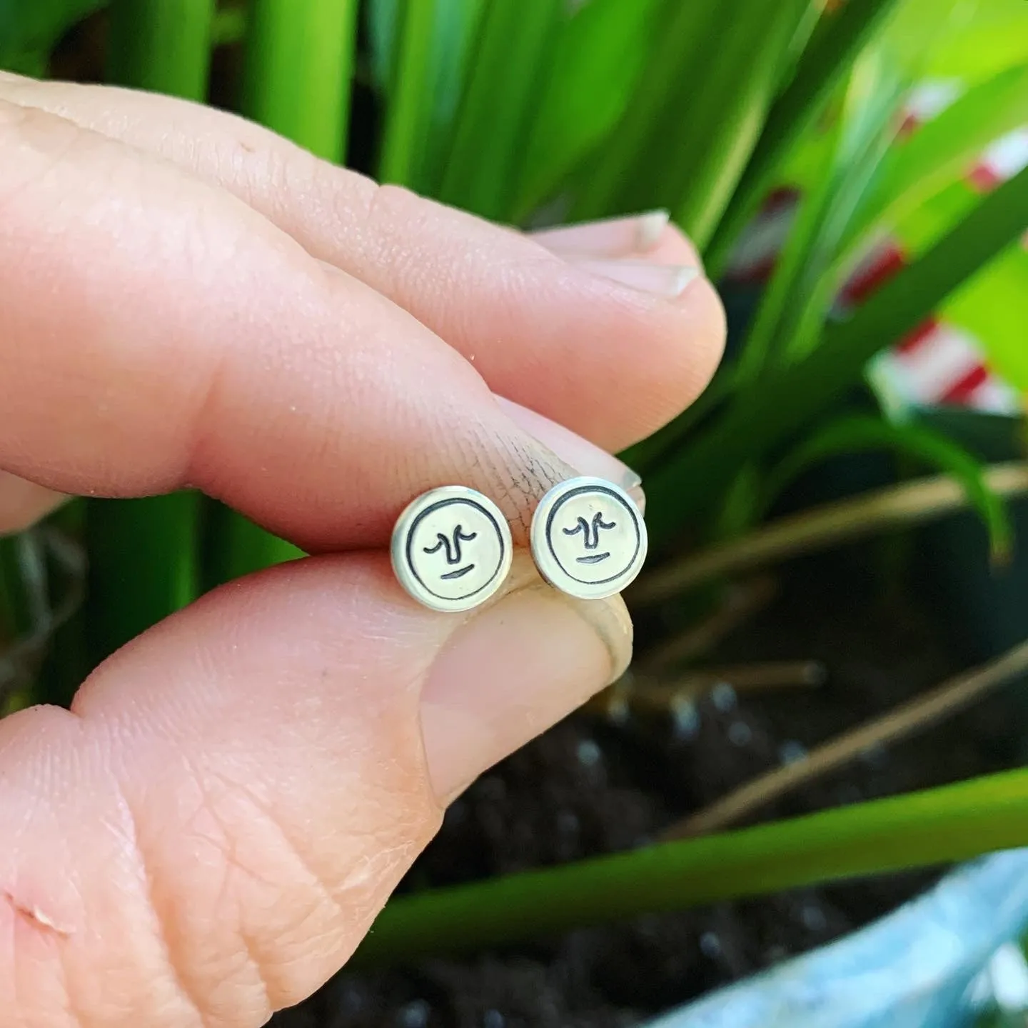 Sterling Silver Moon Man Posts