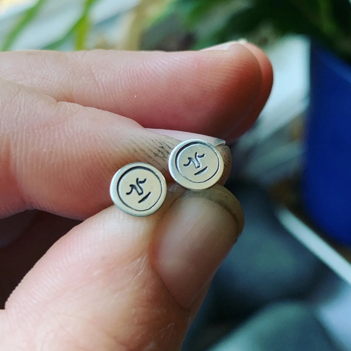 Sterling Silver Moon Man Posts