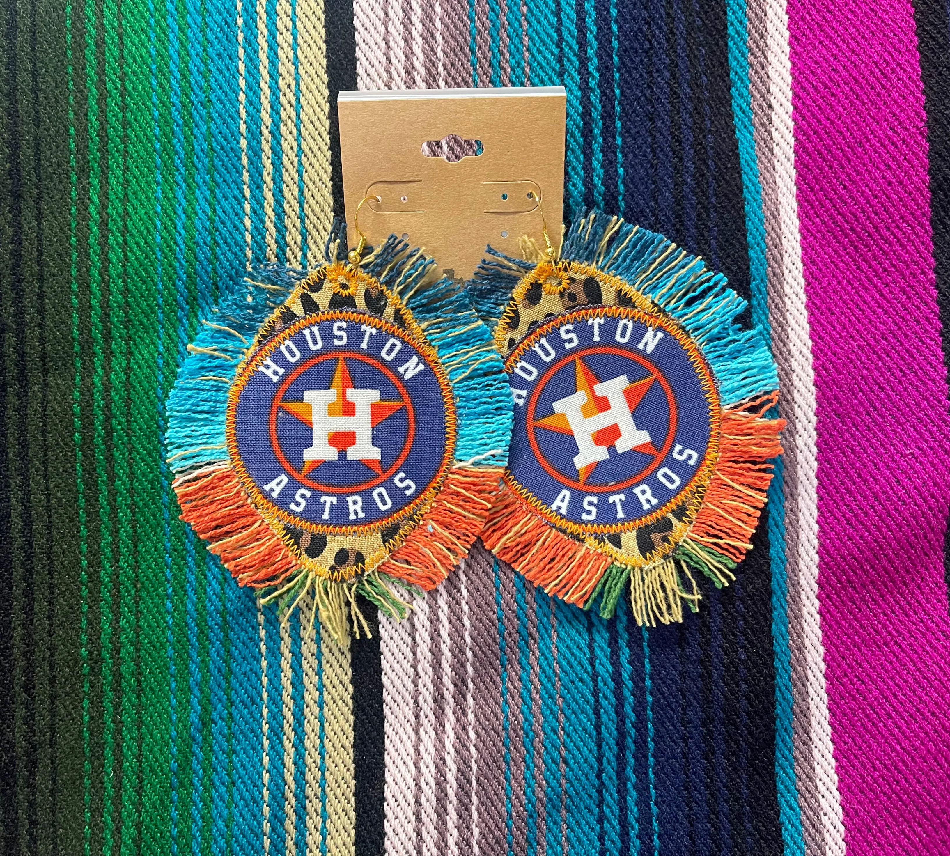 Sweet Serape Leopard HTOWN Earrings [3 sizes]