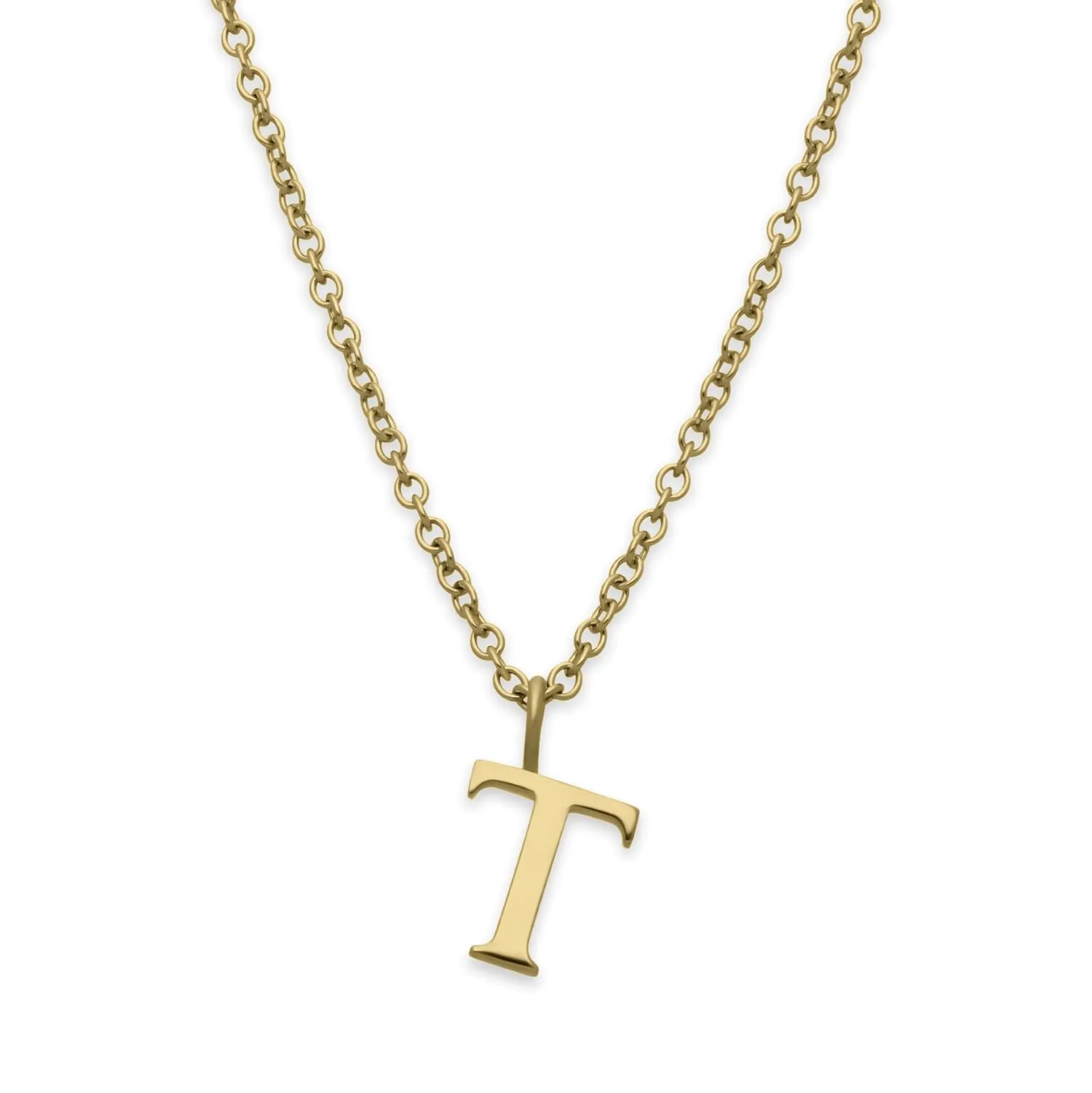 T Letter Gold Necklace