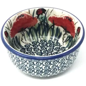 Tiny Round Bowl 4 oz in Polish Poppy