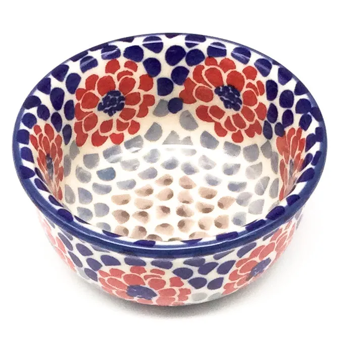 Tiny Round Bowl 4 oz in Red Zinnia