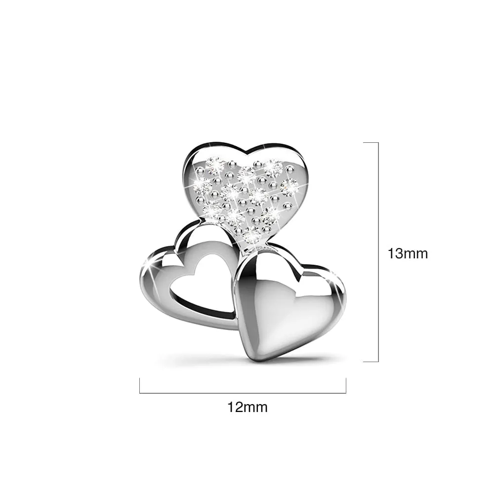 Trio Heart Stud Earrings Embellished With SWAROVSKI® Crystals
