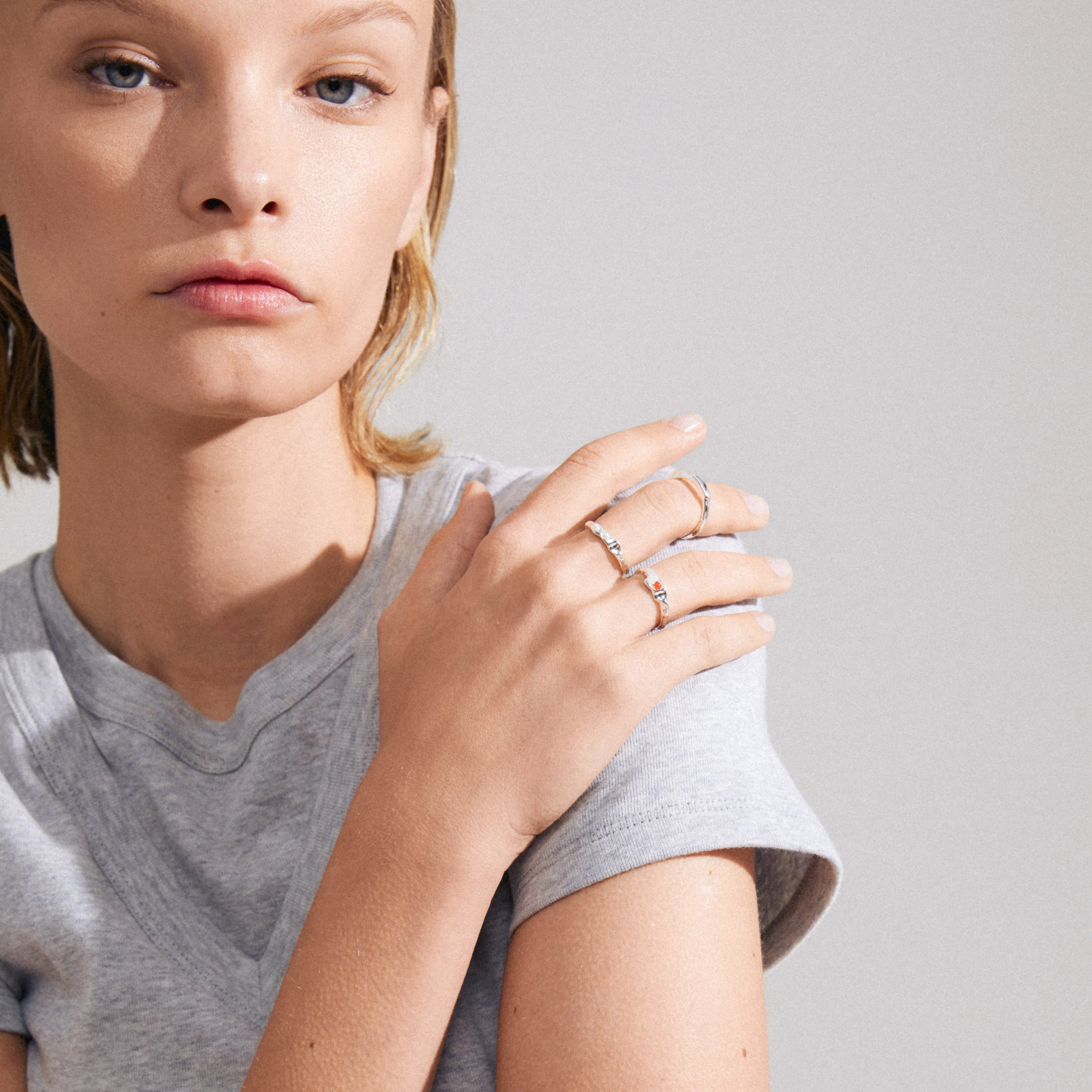 TRUST ring 3-in-1 set silver-plated