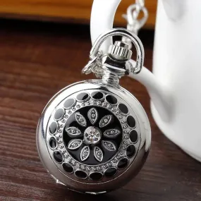 Unisex Shinning Arabic Numerals Pendant Crystal Quartz Pocket Watch