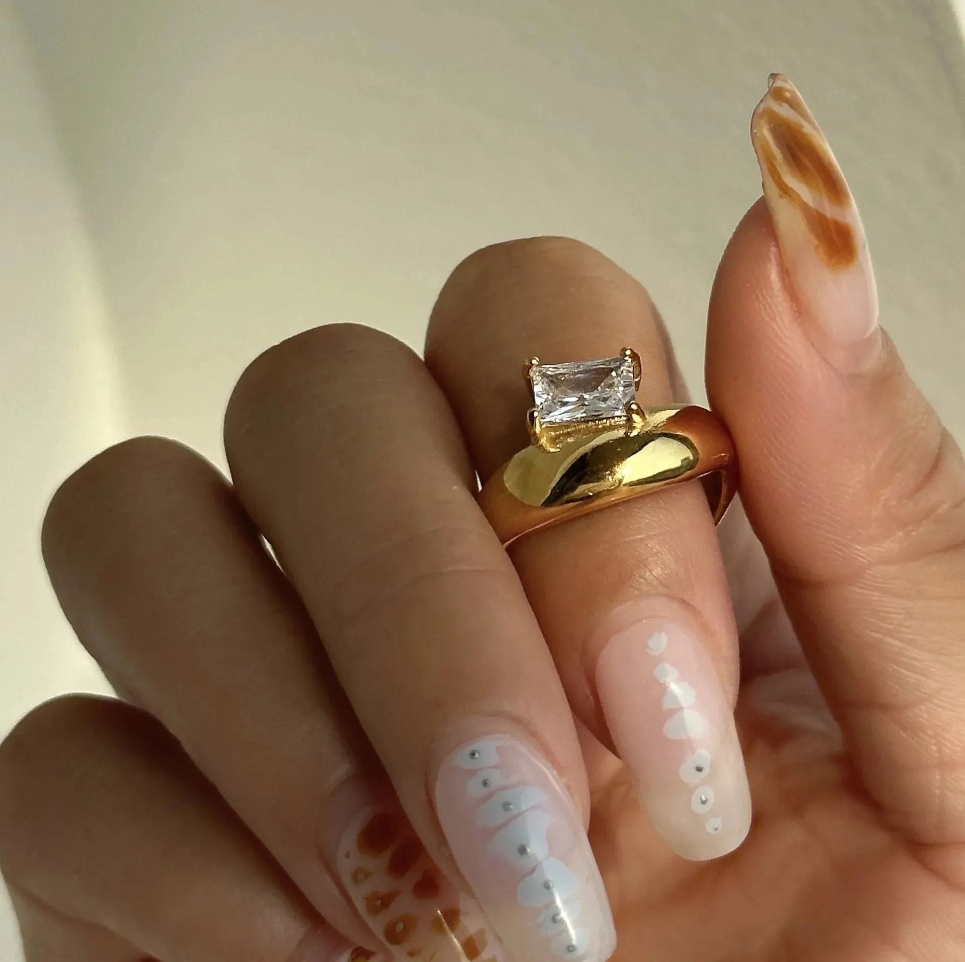 Vintage 18K Gold Plated Chunky Cambered Rings