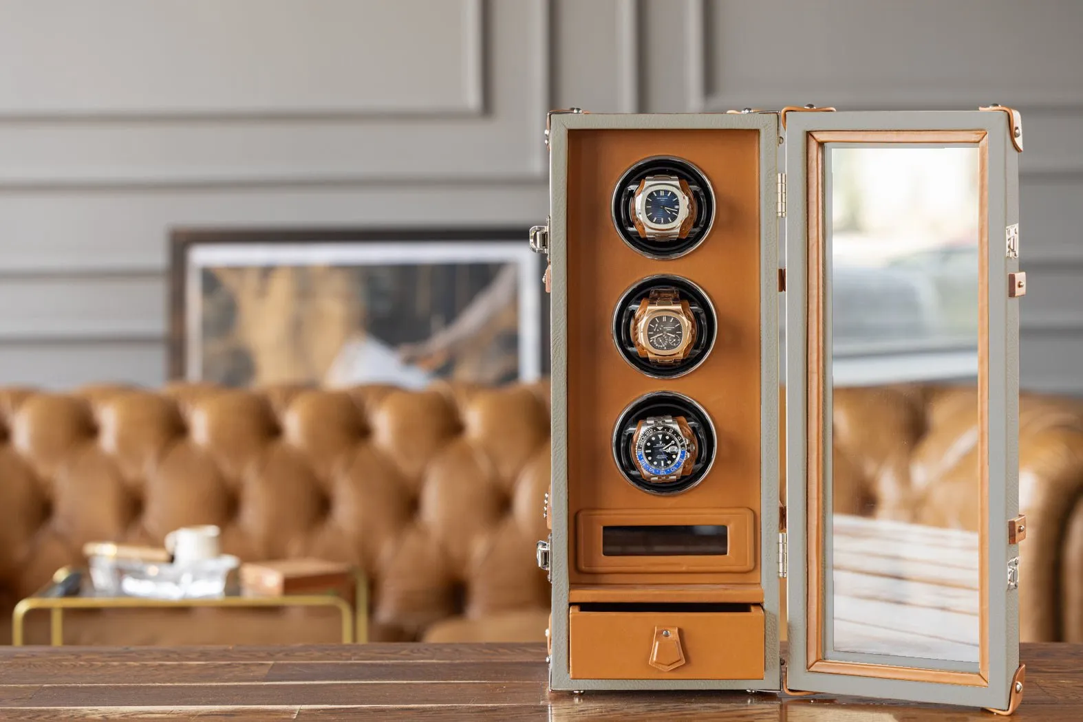 Watch Winder - Togo Beige