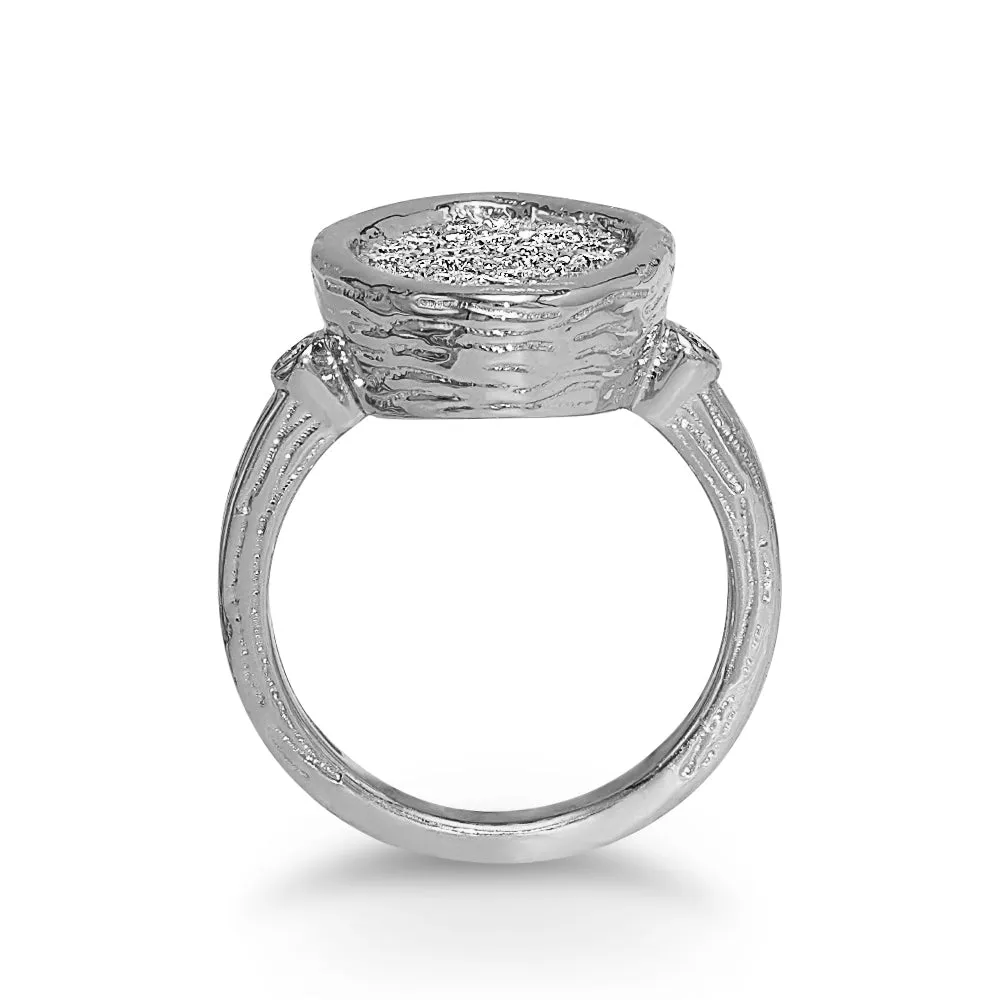 White Gold Cluster Diamond Ring