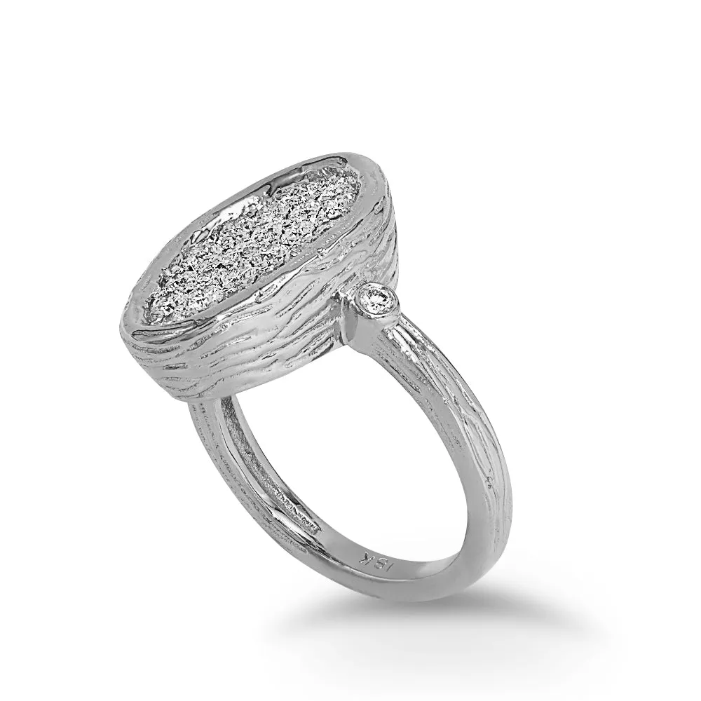 White Gold Cluster Diamond Ring