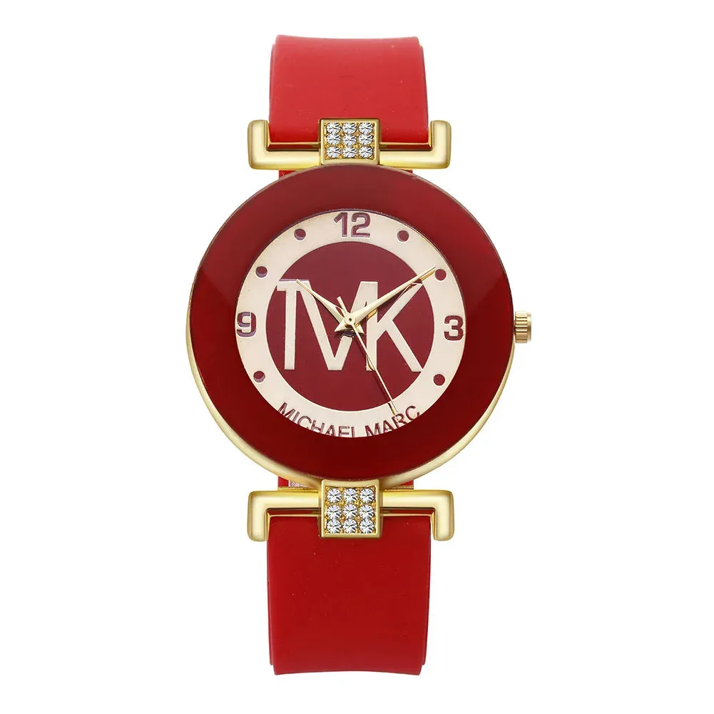 Women's Fashion Quartz Watch: Light Luxury Diamond Design with Silicone Band - Perfect for College Girls