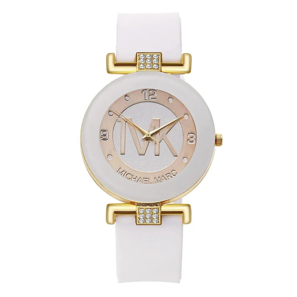 Women's Fashion Quartz Watch: Light Luxury Diamond Design with Silicone Band - Perfect for College Girls