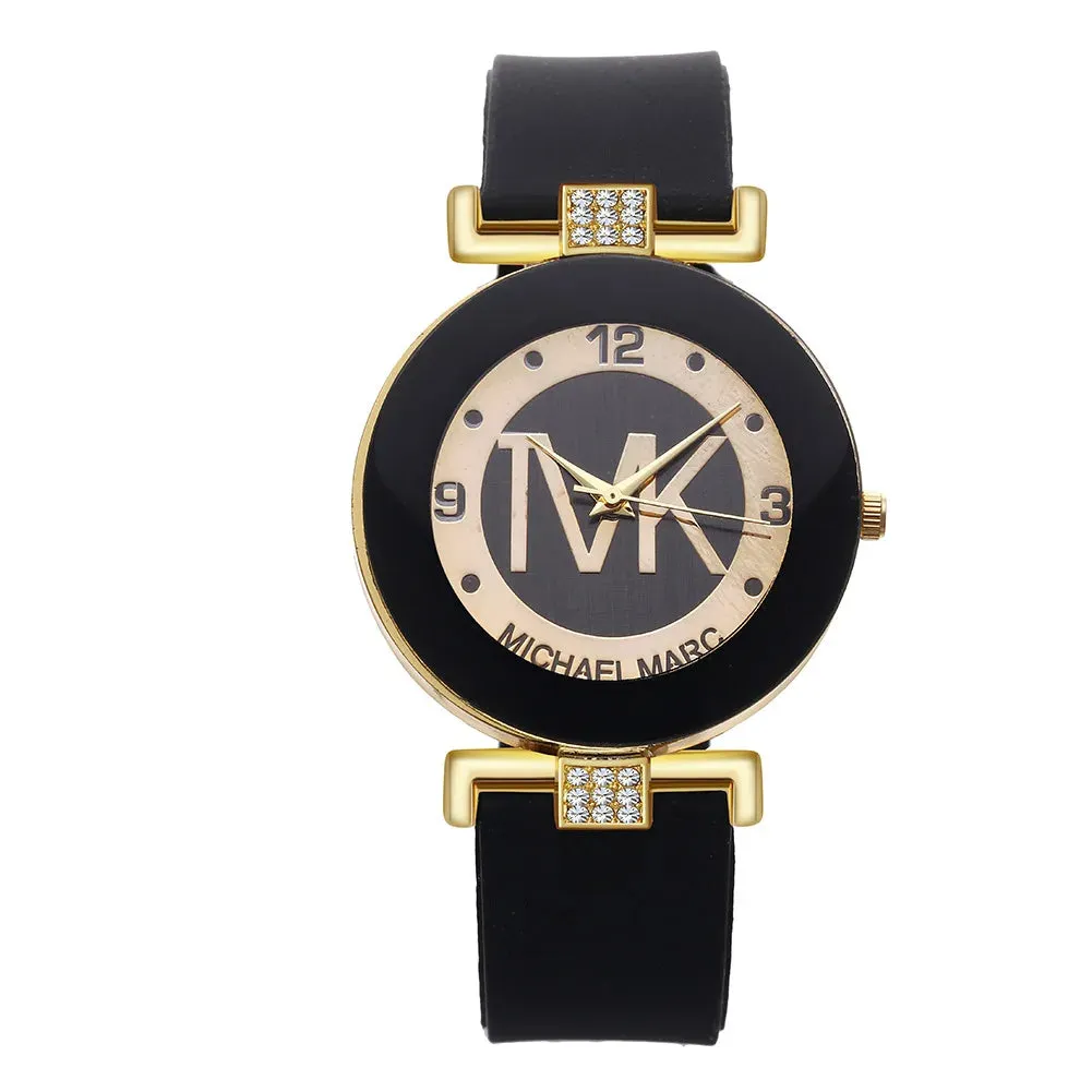 Women's Fashion Quartz Watch: Light Luxury Diamond Design with Silicone Band - Perfect for College Girls