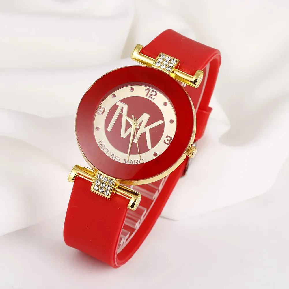 Women's Fashion Quartz Watch: Light Luxury Diamond Design with Silicone Band - Perfect for College Girls