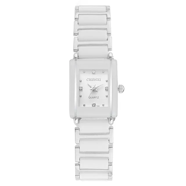 Womens White Black Silver Elegant Quartz Watches